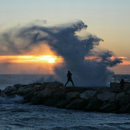 marseille sunset water sea waves pcwaterday